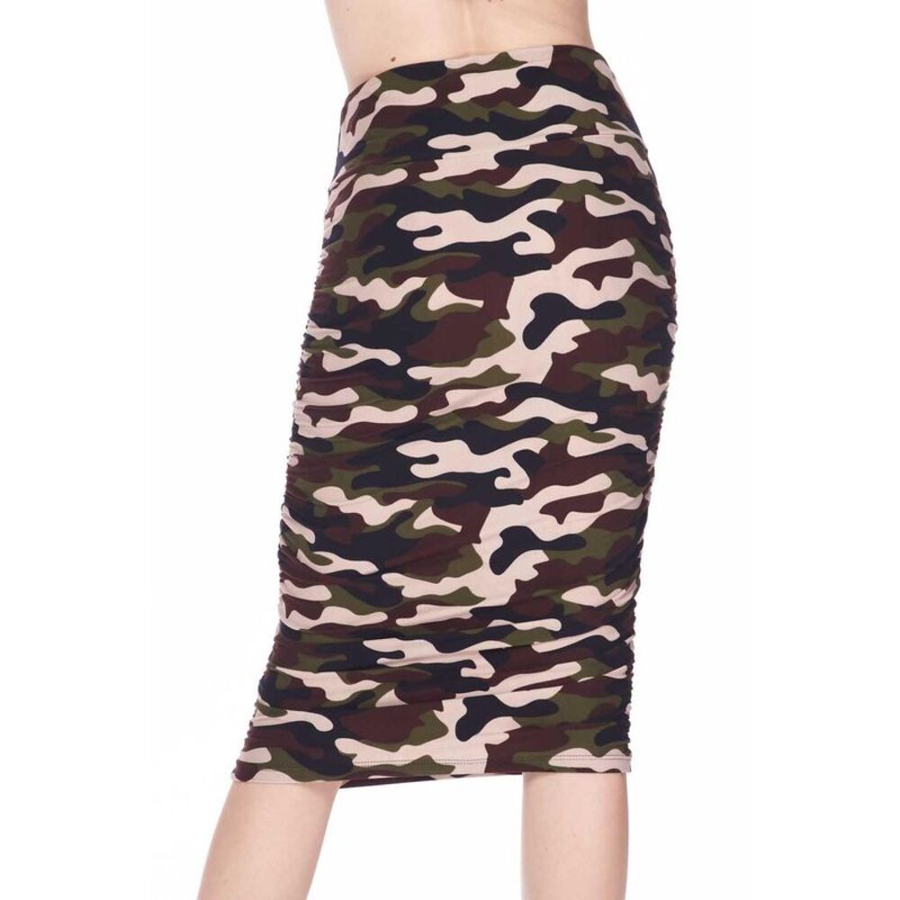 World of Leggings Buttery Smooth Flirty Camouflage Pencil Skirt